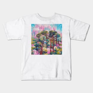 Aesthetic Pine Forest Kids T-Shirt